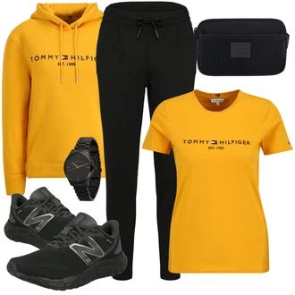Outfit s Černá Tréninková Kalhoty/Teplák/Sportovní kalhoty/Jogger Kalhoty/Žerzejová Kalhoty/Střmenová Kalhoty/Úzká Kalhoty Noisy may "Jarní Outfit"
