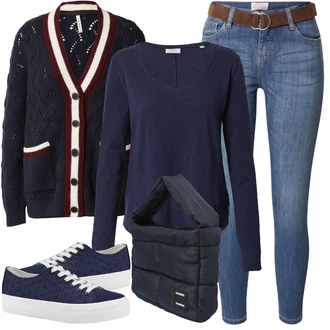 Styl Western Outfit s Modrá/Světle modrá Capri Džíny/Zimní bunda/Kožené Boty/Slim Fit Džíny/Džíny s Nízkým Sedem/Push up Džín/High Waist Džínové Kalhoty/Kožená bunda/Kotníková Bota/Džín s Nízkým Pasem/Zkrácené Džíny Sublevel "Jarní Outfit"Look: Styl, Cool, Kovbojka, Univerzitní, Western