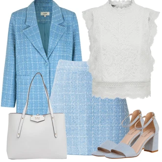 Outfity na festival s Šedá/Bílá/Krémová Móda Pro Plnoštíhlou Tričko & Top Móda Pro Plnoštíhlé/Halenka Móda Pro Plnoštíhlou/Pletenina veľkej veľkosti/Tunika Only "Jarní Outfit"