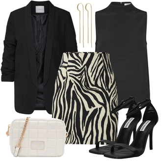 Vysoké Podpatky Outfit s Černá/Hnědá/Oranžová/Červená/Bílá Steve Madden "Jarní Outfit"