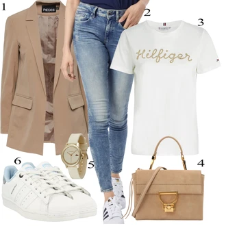 outfit mit Bež/Khaki/Rjava/Oranžna Pametna ura/Orodje za uro/Zapestna ura Lacoste "Pokrivalo za pomlad"