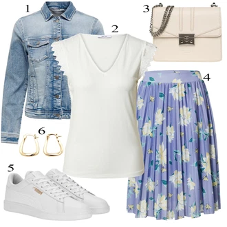 outfit mit Krem/Bela/Rumena/Siva/Khaki/Srebrna/Bež Srajca & majica velike velikosti/Majica & Top/Bluza in Tunika/Bluza velika velikost About You "Pokrivalo za pomlad"
