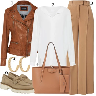 Biker outfit mit Rjava/Temno rjava/Roza Vintage Usnjena Jakna/Jesenska jakna/Motoristična jakna/Jakna iz Umetnega Usnja/Usnjena Bomber Jakna/Usnjena Jakna/Pomladna jakna Oakwood "Pokrivalo za pomlad"