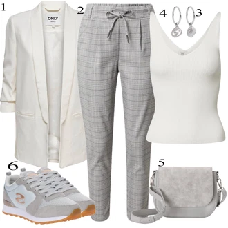 Outfit s Šedá 7/8 Kalhoty/Plisovaná Kalhoty Only "Stylový outfit na jaro"