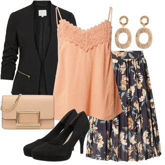 Outfit s Černá Kožená Pánská Bund/Smokingové sako/Elegantní Sako/Krátké Sako/Neformální Sako/Blůzové Sako/Boyfriend Sako/Kožená bunda pro muže/Blejzrové Bund Vila "Stylová kombinace na jaro"