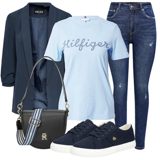 Outfit s Modrá/Tmavě modrá Plátěná Teniska/Letní Tenisky/Nízká Teniska/Úzká Teniska Polo Ralph Lauren "Stylový look na jaro"