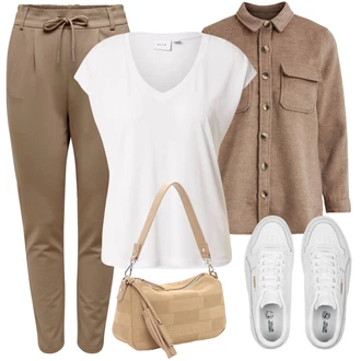 Carina Outfit s Bílá/Béžová Teniska na platformě Puma "Stylový look na jaro"