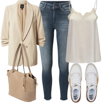 Outfit s Šedá Oblek/Kabát river island "Stylový look na jaro"