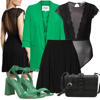 Svatební host Outfit s Černá/Šedá/Tmavě šedá Móda Pro Plnoštíhlou Plavky Velké Velikosti/Dámské spodní prádlo a plavky guido maria kretschmer women "Stylový look na jaro"