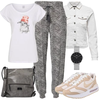 Krátká Outfit s Šedá/Krémová/Bílá/Světle šedá Džínové Bund/Krátký Bund/Letní Bund/Košilová bunda/Krátký Bund/Krátké Džínové Bundičky Only "Stylový look na jaro"