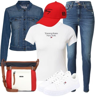 Outfit s Kšiltovka Tommy Jeans "Stylový look na jaro"