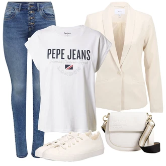 Outfit s Šedá Dlouhé Šaty/Slim Fit Džíny/Dlouhý Zimní Kabát/Dlouhý Svetr/Dlouhá tylová sukně/Taška Přes Rameno/Doplňek/Dlouhé Kardigany/Nezařazené Ted Baker "Stylový look na jaro"