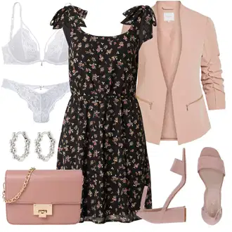 Svatba Outfit s Šedá/Krémová/Růžová/Bílá Kalhotky Průsvitná kalhotka/Spodní Kalhotky/Klasické Kalhotky/Tanga/Brazilské Kalhotky VIVANCE "Stylový look na jaro"Look: Bar, Matriční Úřad, Koncert, Den matek, Zvláštní příležitosti, Svatba