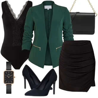 Svatební host Outfit s Černá Móda Pro Plnoštíhlou Dámské spodní prádlo a plavky/Plavky Velké Velikosti About You "Stylový look na jaro"