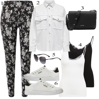 outfit mit Črna/Bela Majica brez rokavov Vero Moda Petite "Pokrivalo za pomlad"