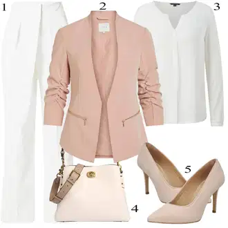 Elegantan Outfit sa Bijela/Krem Naborane hlače/Hlača od Odijela/Hlače Visokog Struka/Lanene Hlače/Marlene Hlača/Hlače od muslina/Hlače s Prorezom/Paperbag Hlača/Hlače S Naborom/Hlače s prednjim naborom florence by mills exclusive for about you "Tvoj otmjeni outfit"Look: Elegantan, Ured, Old Money, Vanjski