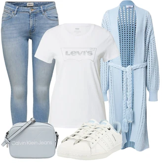Outfit s Šedá Dlouhý Zimní Kabát/Dlouhé Šaty/Dlouhá tylová sukně Calvin Klein "Stylový look na jaro"