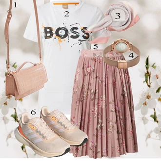 Do koljena Svatovski gost Outfit sa Pink/Smeđa/Ljubičasta Haljina Veći Broj/Kratke hlače velike veličine About You "Tvoj otmjeni outfit"