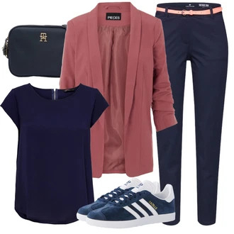 Outfit s Tmavě modrá Obchodní košile/Ležérní košile/Košile s krátkým rukávem Only "Stylový outfit na jaro"