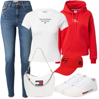 Outfit s Kšiltovka Tommy Jeans "Stylový outfit na jaro"