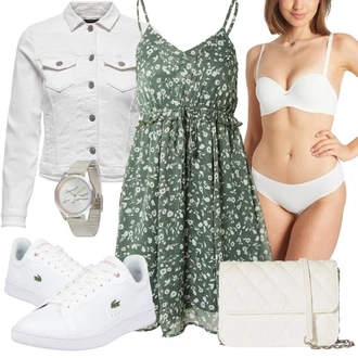 Outfit s Šedá/Krémová/Bílá/Světle šedá Džínové Bund/Krátký Bund/Letní Bund/Košilová bunda/Krátký Bund/Krátké Džínové Bundičky Only "Stylový outfit na jaro"
