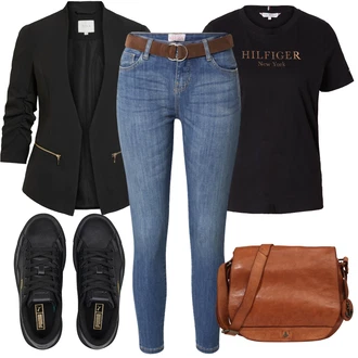 Outfit s Černá Kožená Pánská Bund/Smokingové sako/Elegantní Sako/Krátké Sako/Neformální Sako/Blůzové Sako/Boyfriend Sako/Kožená bunda pro muže/Blejzrové Bund Vila "Stylový outfit na jaro"