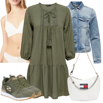 Cool Outfit s Světle modrá/Modrá Džínové Bund/Krátké Džínové Bundičky Only "Stylový outfit na jaro"Look: 90tá léta, Cool, Mom, Krásný, S průsvitem, Univerzitní