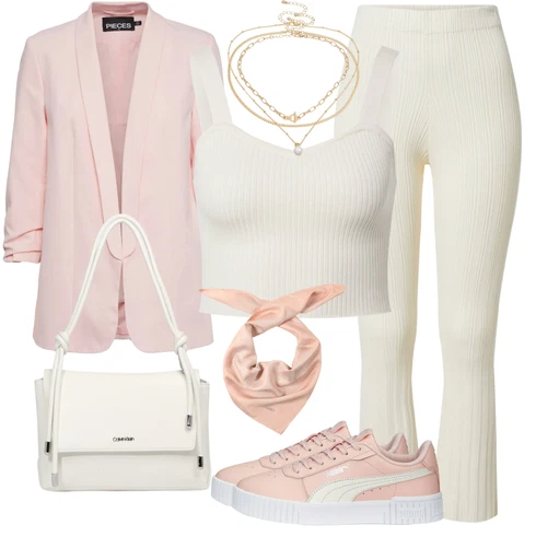 Kombinace Béžová/Bílá/Krémová/Khaki Rozšířené legíny/Zvonové Legíny/Pletený Legín/Zvonová Kalhoty/Legíny s Rozparkem/Rozšířená Kalhoty/Kalhoty se Štěrbinou Edited