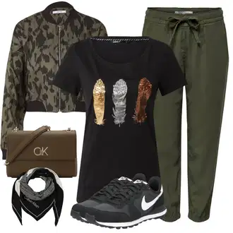 Ljeto Outfit sa Tamnozelena/Kaki Nekategorizirano/Ležerna Hlača/Jogger Hlača/Chino Hlače/Boyfriend Hlače/Paperbag Hlača/Hlače od muslina/Lanene Hlače/Tradicionalna Hlača Only "Tvoj Otmjeni Outfit"