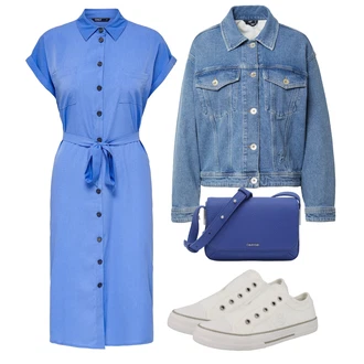 Outfit s Modrá/Pastelové barvy/Světle Modrá Košilové šaty/Šaty s Páskem/Halenkové Šaty Only "Vzhledy pro volný čas"