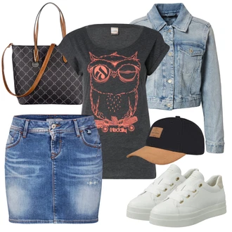 Baseball Outfit s Černá/Béžová/Tmavě modrá/Světle modrá/Hnědá Pokrývka hlavy/Kšiltovka Snapback Čepice Johnny Urban "Vzhledy pro volný čas"Look: Baseball, Volný čas