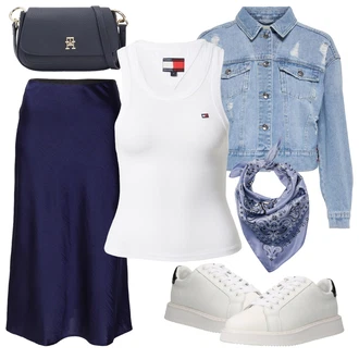 Satén Outfit s Šátek Pull&Bear "Vzhledy pro volný čas"