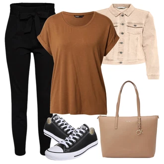 Outfit s Hnědá/Béžová/Oranžová/Bílá/Khaki Jarní bunda/Manšestrová Bunda/Košilová bunda/Džínové Bund/Krátký Bund/Krátké Džínové Bundičky/Vintage Bund/Letní Bund Only "Vzhledy pro volný čas"