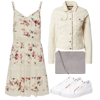 Outfit s Krémová/Khaki/Béžová/Bílá/Oranžová Vintage Bund/Letní Bund/Jarní bunda/Džínové Bund/Manšestrová Bunda/Krátké Džínové Bundičky/Krátký Bund/Krátký Bund Only "Vzhledy pro volný čas"