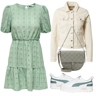 Outfit s Krémová/Khaki/Béžová/Bílá/Oranžová Vintage Bund/Letní Bund/Jarní bunda/Džínové Bund/Manšestrová Bunda/Krátké Džínové Bundičky/Krátký Bund/Krátký Bund Only "Vzhledy pro volný čas"