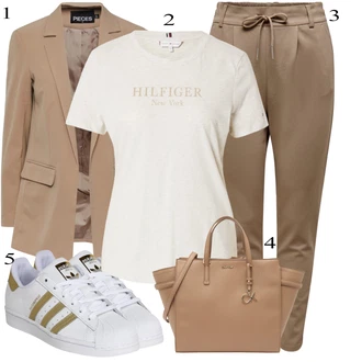 Outfiti Za Matični Urad mit Krem/Pastelne barve Velika velikost Srajca & majica Velike velikosti Tommy Hilfiger "Pokrivalo za pomlad"