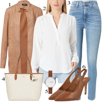 Poslovni Outfiti Polnejša mit Bela/Krem Bluza velika velikost SELECTED FEMME "Pokrivalo za pomlad"