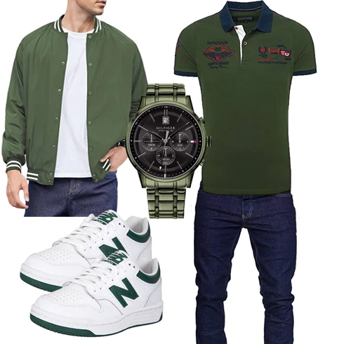 Grün/Dunkelgrün Vintage Jacke/WendeJacke/NylonJacke/CollegeJacke/CoachJacke COOFANDY kombinieren