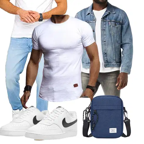 Lang Türkis JeansJacke levi's kombinieren