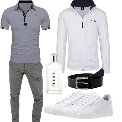 Grau/Hellblau/Schwarz/Blau/Weiß/Creme Sport Sweatshirt/Thermojacke/Langlaufjacke/StrickFleecejacke/Jacke mit Seitlichem Reißverschluss/Segeljacke/Sportjacke/Laufjacke Rock Creek kombinieren
