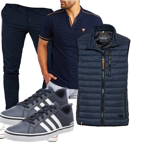 Ärmellos Hellblau/Dunkelblau/Blau HybridJacke/2in1 Jacke/SteppJacke/Verstaubare Jacke/DaunenJacke/Jacke mit Seitlichem Reißverschluss/KunstfaserJacke/SchlupfJacke/SommerdaunenJacke Camel Active kombinieren