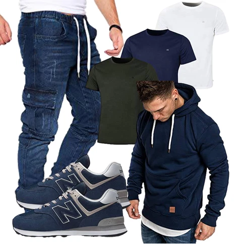 Dunkelblau/Hellblau Unisex Hoodie/Sport Sweatshirt/Strick Hoodie/Hoodie/Sport Hoodie/Ausgefallener Hoodie REPUBLIX kombinieren