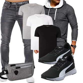 Ausgang Outfit mit Grau Unkategorisiert SAO ROQUE "Cooles outfit"Look: Ausgang, Joggen, Freizeit