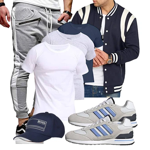 Hellblau/Dunkelblau/Creme/Blau Pullover mit Stehkragen/Sport Sweatshirt/Bomberjacke/Coachjacke/Shirtjacke/Sommerjacke/Vintage Jacke/Collegejacke Soulstar kombinieren mit Hellblau/Dunkelblau/Creme/Blau Pullover mit Stehkragen/Sport Sweatshirt/Bomberjacke/Coachjacke/Shirtjacke/Sommerjacke/Vintage Jacke/Collegejacke Soulstar