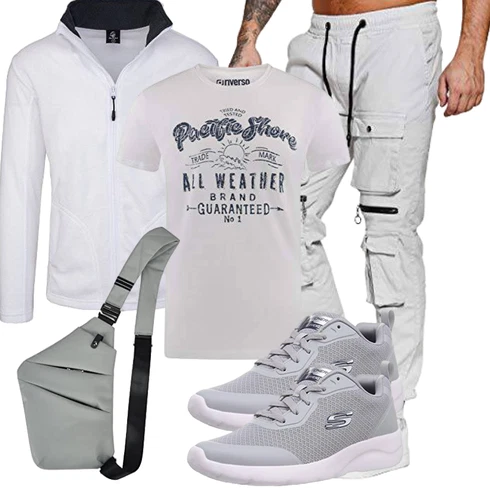 Grau/Hellblau/Schwarz/Blau/Weiß/Creme Sport Sweatshirt/Thermojacke/Langlaufjacke/StrickFleecejacke/Jacke mit Seitlichem Reißverschluss/Segeljacke/Sportjacke/Laufjacke Rock Creek kombinieren