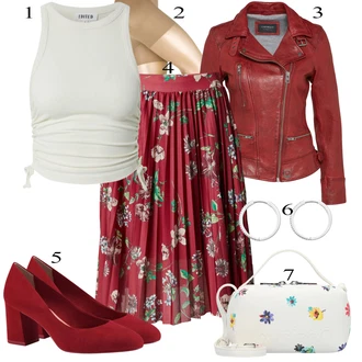 Biker outfit mit Temno Rdeča/Rdeča Vintage Usnjena Jakna/Motoristična jakna/Jakna iz Umetnega Usnja/Jakna s 3/4 Rokavom/Usnjena Jakna/Jakna z voskom Oakwood "Pokrivalo za pomlad"