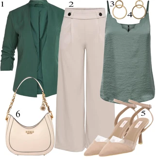 outfit mit Zelena/Svetlo modra/Turkizna/Svetlo zelena Tunika/Bluza velika velikost/Obleka velike velikosti Only "pomladna obleka"