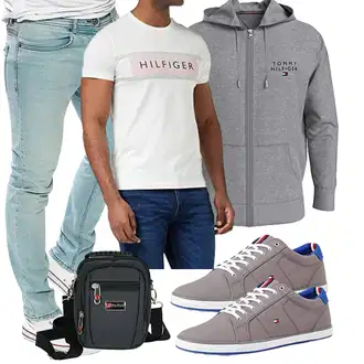 Hochzeitsgast Outfits Elegant mit Grau/Hellgrau/Dunkelgrau Kapuzenpullover/Sport Sweatshirt/Unisex Hoodie/Ausgefallener Hoodie/Hoodie/Sport Hoodie/Partner Hoodie/Sweatjacke Tommy Hilfiger, Grau Unkategorisiert Tommy Hilfiger "Freieit Outfit"Look: Elegant, Sportlich, Metal, Moderne, Classic, Casual, Hip Hop, Unisex, Skater, Uni, Rap, Workwear, Büro