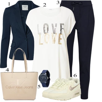 Outfit s Modrá/Tmavě modrá/Světle modrá Řetízkové hodinky/Baterie hodinek/Řemínek pro hodinky/Nástroj pro hodinky/Sportovní doplněk Lacoste "Jarní outfit"