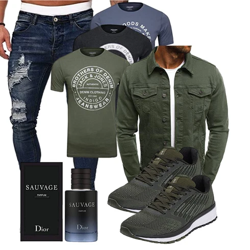 Grün/DunkelGrün Sommerjacke/Militärjacke/Cordjacke/Shirtjacke Youthny kombinieren
